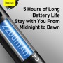 Baseus 2200mah Savior Window Flashlight с фиксированной базой и USB -Micro USB зарядка кабеля данных (Black)