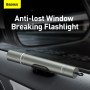 Baseus 2200mAh Savior Window Breaking Flashlight with Fixed Base & USB to Micro USB Charging Data Cable(Light Green)