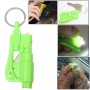 5 in 1 Car Emergency Hammer / Key Chain / Whistle / Light / Knife Broken Glass Portable Tool(Green)