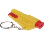 3-in-1 Rescue Tool Whistle + Seat Belt Cutter + Window Break Keychain(Yellow)