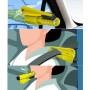 3-in-1 Rescue Tool Whistle + Seat Belt Cutter + Window Break Keychain(Yellow)