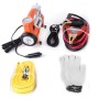 First Secure Roadside Emergency Car and Truck Kit with Safety Tools and Accessories Bag: Jumper Cables for Battery Auto Air Compressor First Aid 3m×4cm 2 Tone Tow Rope Triangle Flashlight Survival Assistance