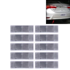 10 PCS Car Rear Bumper Warning Plastic Reflector and Sign(Silver)