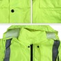 Outdoor Oxford Cloth Long Sleeve Warning Safety Reflective Waterproof Raincoat with Pockets(XL)