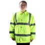 Outdoor Oxford Cloth Long Sleeve Warning Safety Reflective Waterproof Raincoat with Pockets(XL)
