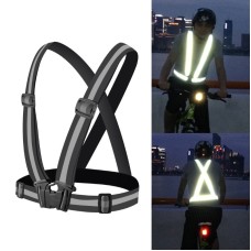 Night Riding Running Flexible Reflective Safety Vest(Black)