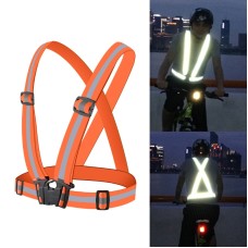 Night Riding Running Flexible Reflective Safety Vest(Orange)