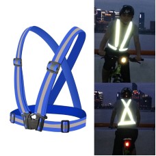 Night Riding Running Flexible Reflective Safety Vest(Blue)