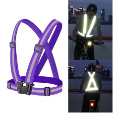Night Riding Running Flexible Reflective Safety Vest(Purple)