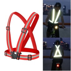 Night Riding Running Flexible Reflective Safety Vest(Red)