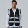 Multi-pockets Safety Vest Reflective Workwear Clothing, Size:XXL-Chest 130cm(Black)