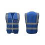 Multi-pockets Safety Vest Reflective Workwear Clothing, Size:XXL-Chest 130cm(Blue)