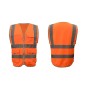 Multi-pockets Safety Vest Reflective Workwear Clothing, Size:XXL-Chest 130cm(Orange)