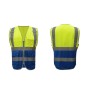 Multi-pockets Safety Vest Reflective Workwear Clothing, Size:XXL-Chest 130cm(Yellow Blue)