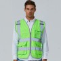 Multi-pockets Safety Vest Reflective Workwear Clothing, Size:L-Chest 118cm(Green)
