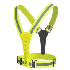 LED Reflective Vest High Stretch Outdoor Reflective Vest Traffic Safety Reflective Clothing(Yellow)