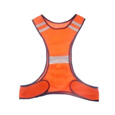 Sports Reflective Vest Night Running Outdoor Reflective Clothing Traffic Safety Reflective Vest, Style: Without Led(Orange Red)