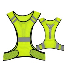 Sports Reflective Vest Night Running Outdoor Reflective Clothing Traffic Safety Reflective Vest, Style: With Led(Fluorescent Yellow)