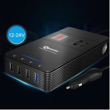 XPower T1C 310W DC 12V to AC 120V / DC 24V to AC 220V Car Multi-functional Digital Display Power Inverter 4 USB Ports 8.0A Charger Adapter + Negative Ions Air Cleaner