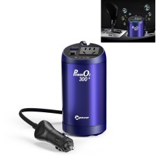 XPower T300 DC 12V to AC 220V Car Multi-functional Power Inverter 2.4A USB Charger Adapter + Negative Ions Air Cleaner (Blue)