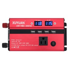 XUYUAN 600W Car Inverter With Display Converter, US Plug, Specification: 12V to 110V