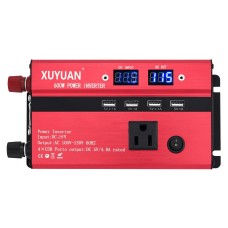Xuyuan 600w Car Inverter с дисплей -конвертером, US Plug, спецификация: 24 В до 110 В