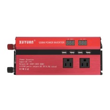 XUYUAN 1200W Car Inverter with Display Converter, US Plug, Specification: 24V to 110V